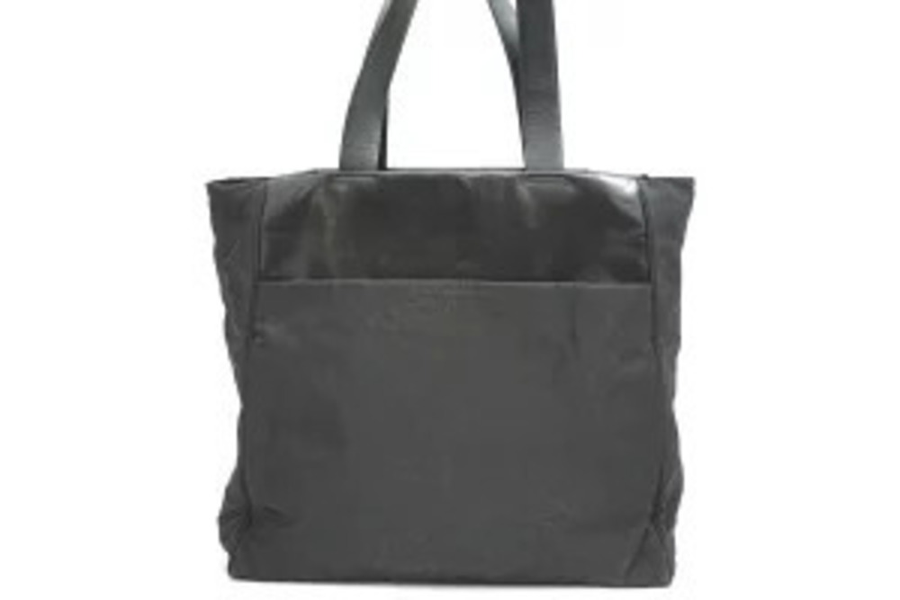 Prada Vela Leather 2Way Tote Shoulder Bag Black